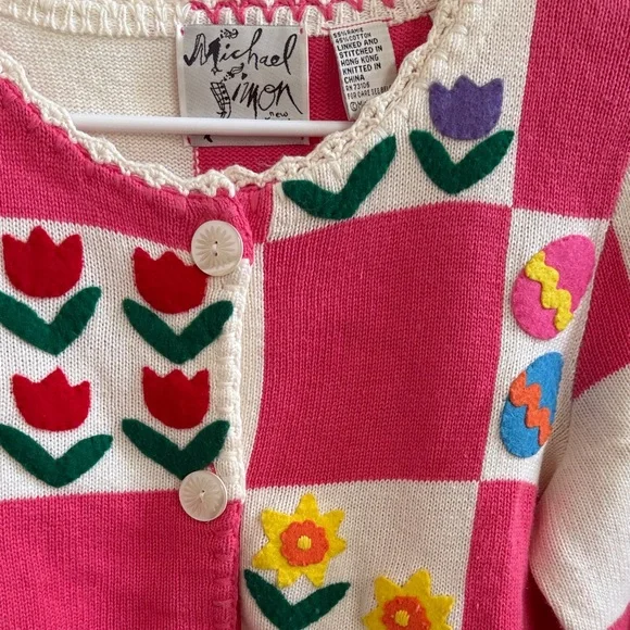 Michael Simon Floral Patchwork Easter Sweater - Picture 5 of 13